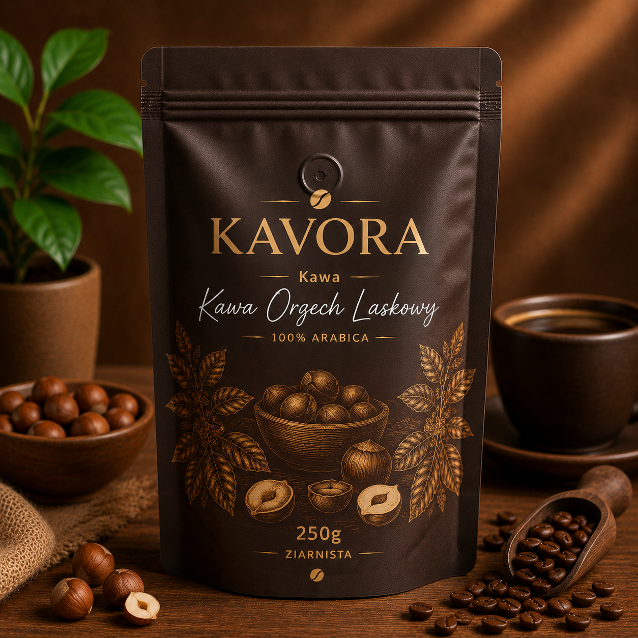 Kawa Kawa Orzech Laskowy 250g ziarnista