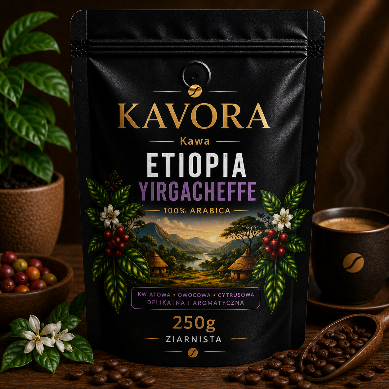 Kawa Etiopia Yirgacheffe 250g ziarnista